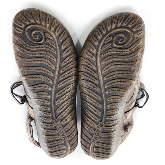 NAOT Rongo Metallic Leather Slingback Mary Jane Sandals Flats Bronze - Picture 10 of 10